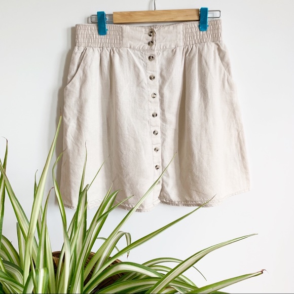 Simons Dresses & Skirts - Simons Beige With Pockets 100% Linen Size S